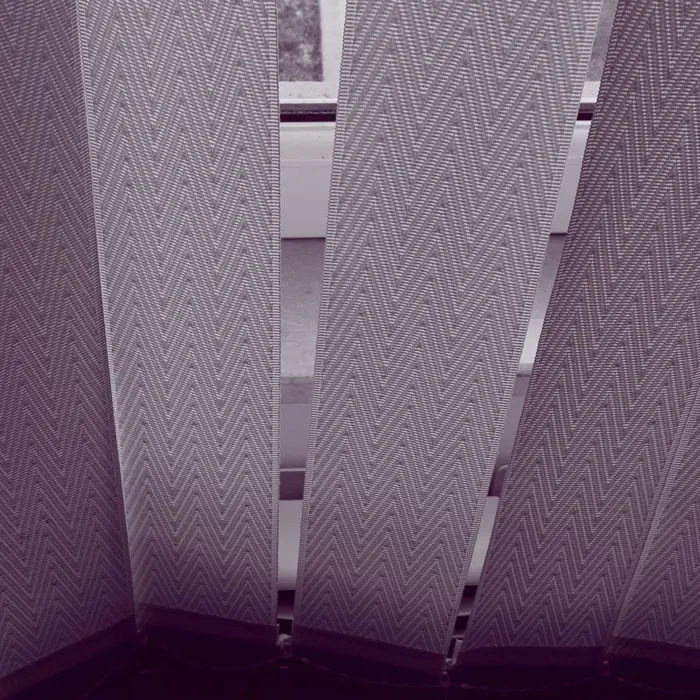 Cell structure of a honeycomb blind lit from behind