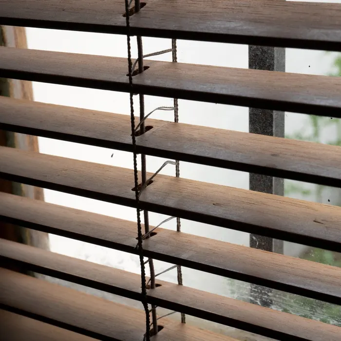 Timber venetian slats tilted part open