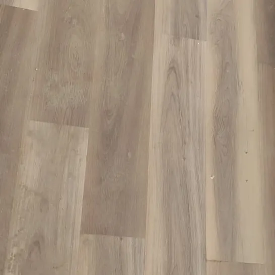 Wood-effect planks running the length of a room